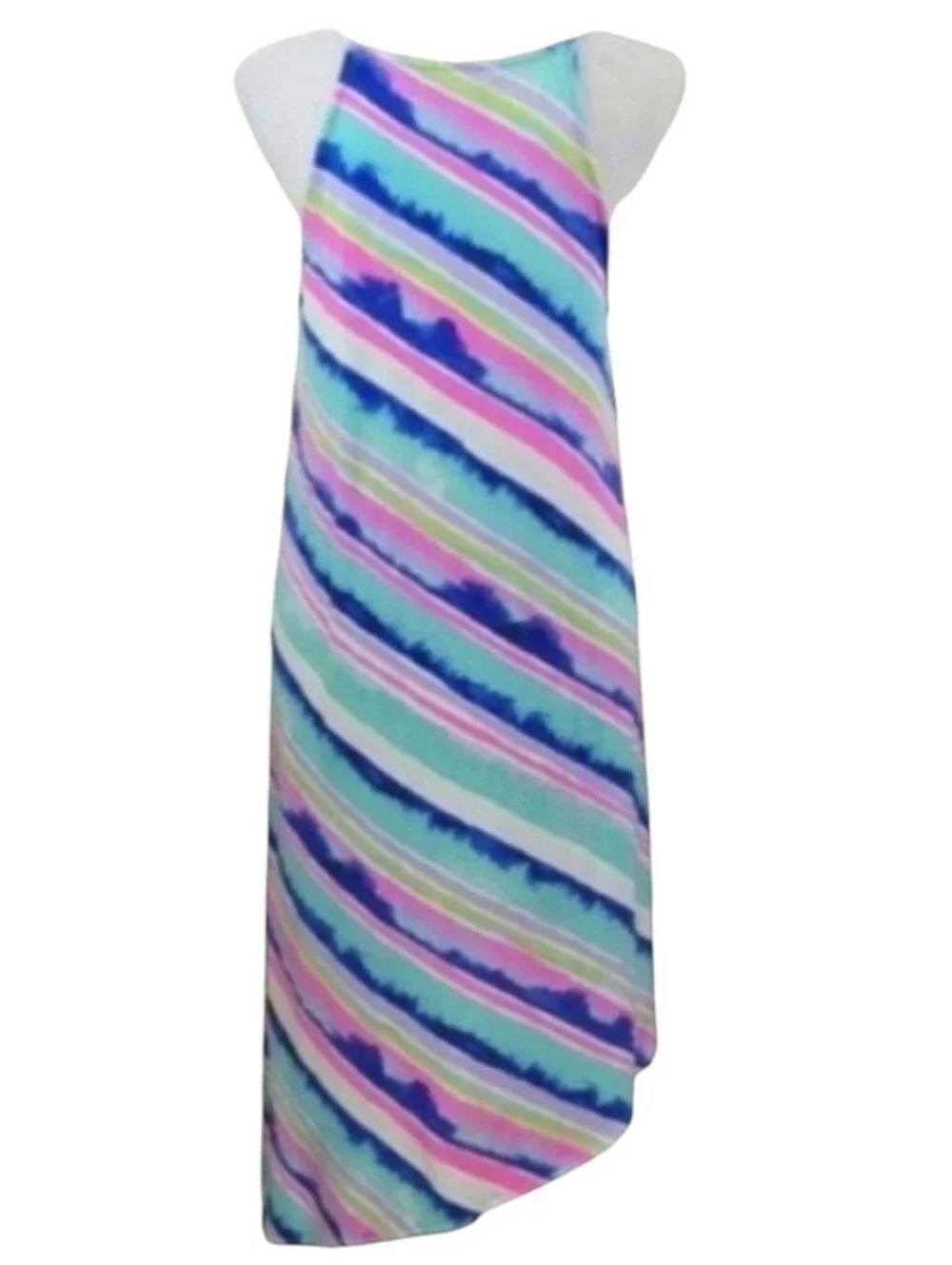 Lilly Pulitzer Magnolia Asymmetrical Dress Ceviche Stripe Size XS